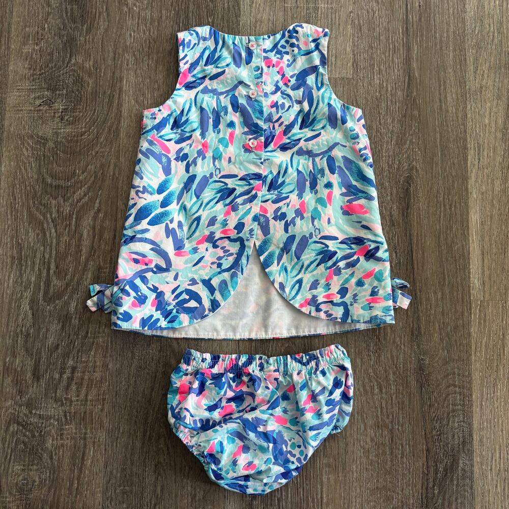 Lilly Pulitzer Baby Girl Shift Dress Breakwater Party Wave - Size: 18-24 Months - Picture 2 of 10